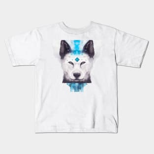 Cool Akbash Shaman Dog Stencil Watercolor Artwork T Shirt Kids T-Shirt